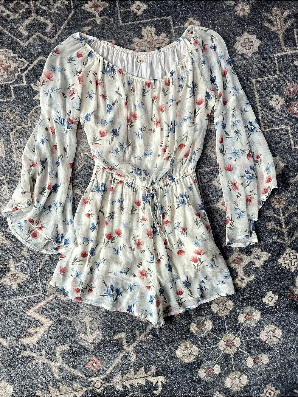 Hollister Floral Long Sleeve Romper